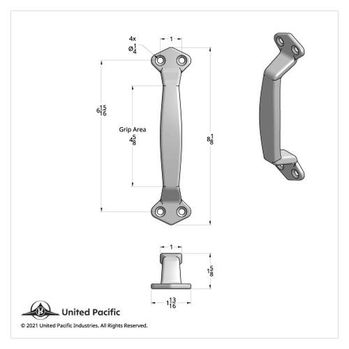 Chrome Die Cast Grab Handle Kit With Mounting Hardware Chrome Die Cast Grab Handle Kit With Mounting Hardware