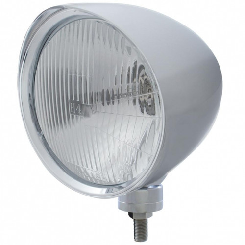 Chrome "Chopper" Headlight With Smooth Visor H4 Bulb Chrome "Chopper" Headlight With Smooth Visor H4 Bulb