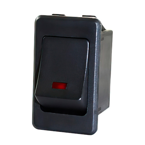 Black Rocker w/Red LED 16 Amp 12V S.P.S.T. On/Off 1 Pc. Black Rocker w/Red LED 16 Amp 12V S.P.S.T. On/Off 1 Pc.