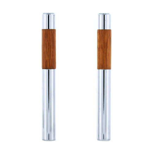 Chrome/Walnut Tube Door Lock Knobs (2Pc/Set) Chrome/Walnut Tube Door Lock Knobs (2Pc/Set)