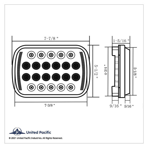 ULTRALIT - 22 High Power LED Rectangular Light With LED Position Light Bars ULTRALIT - 22 High Power LED Rectangular Light With LED Position Light Bars