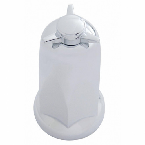 33mm X 3-1/4" Chrome Plastic Tall Nut Cover With Spinner Top - Push-On 33mm X 3-1/4" Chrome Plastic Tall Nut Cover With Spinner Top - Push-On
