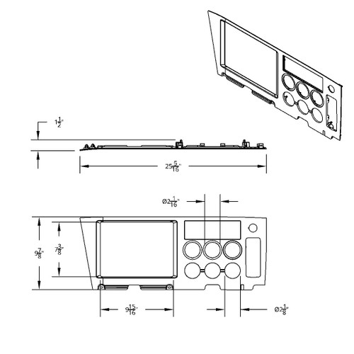 Chrome Center Dash Upper Panel For 2018-2023 Freightliner Cascadia Chrome Center Dash Upper Panel For 2018-2023 Freightliner Cascadia