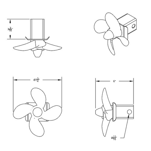 Spinning Propeller Hitch Cover For 2" X 2" Trailer Hitch Receivers Spinning Propeller Hitch Cover For 2" X 2" Trailer Hitch Receivers