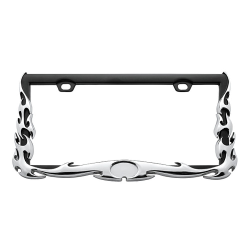 Flame License Plate Frame - Chrome Flame License Plate Frame - Chrome