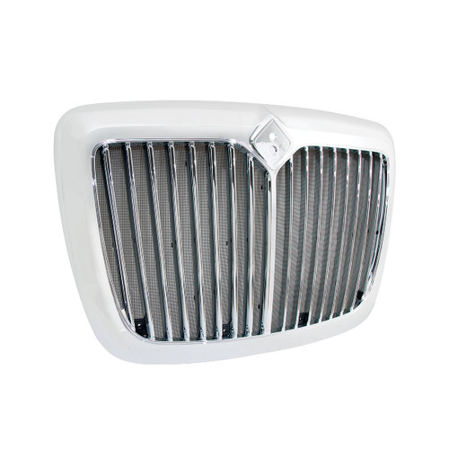 Chrome Grille With Straight Vertical Bars & Bug Screen For 2006-2017 International Prostar Chrome Grille With Straight Vertical Bars & Bug Screen For 2006-2017 International Prostar