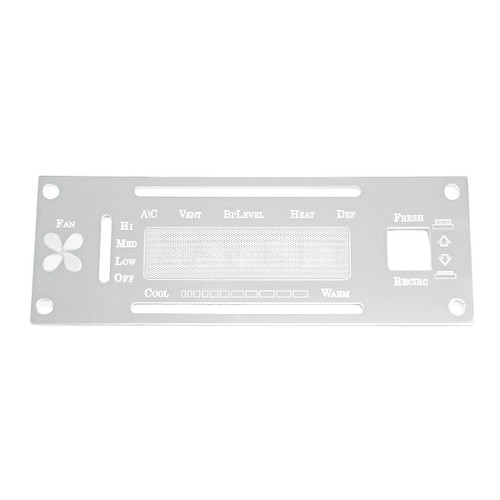 Kenworth Stainless A/C Control Plate With Opening Kenworth Stainless A/C Control Plate With Opening