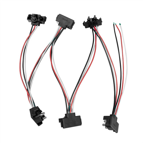 6 Count 3-Prong Male Right Angle Bullet Plugs Wire Harness Roll - 7-1/2" Lead Between Plugs 6 Count 3-Prong Male Right Angle Bullet Plugs Wire Harness Roll - 7-1/2" Lead Between Plugs