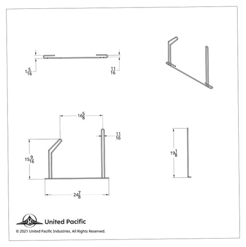 24" Angled Anti-Sail Bracket - Left Only 24" Angled Anti-Sail Bracket - Left Only