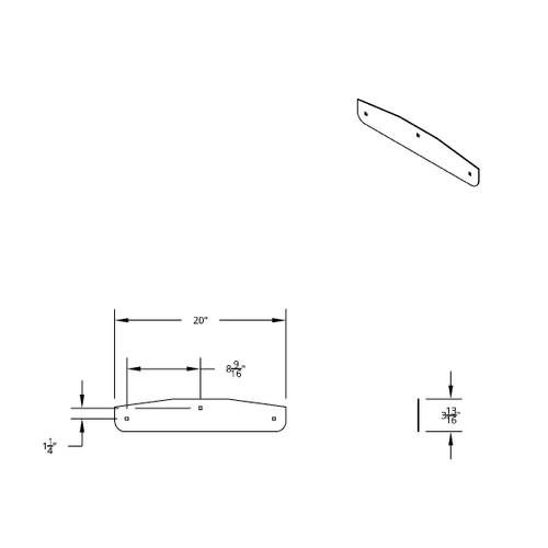 4" X 20" Chrome Standard Bottom Mud Flap Plate - Bolt Thru 4" X 20" Chrome Standard Bottom Mud Flap Plate - Bolt Thru