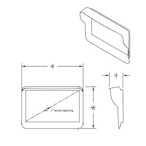 Chrome Plastic 7" Navigation Screen Bezel For 2012-2021 Peterbilt 579 Chrome Plastic 7" Navigation Screen Bezel For 2012-2021 Peterbilt 579