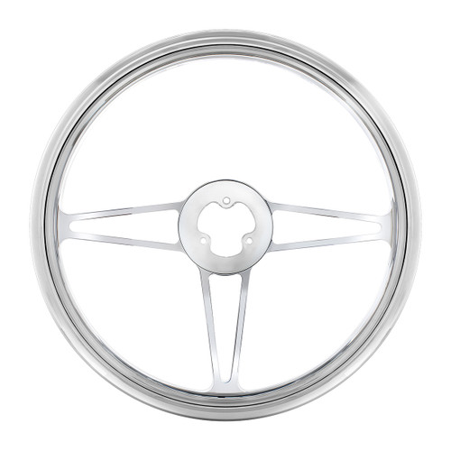 18" Chrome Aluminum "3-Spoke" Style Steering Wheel 18" Chrome Aluminum "3-Spoke" Style Steering Wheel