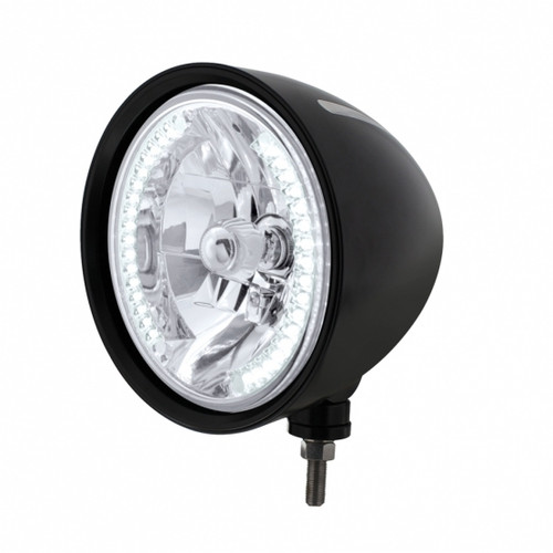 Black "Billet" Style Groove Headlight H4 Bulb With 34 White LED Black "Billet" Style Groove Headlight H4 Bulb With 34 White LED
