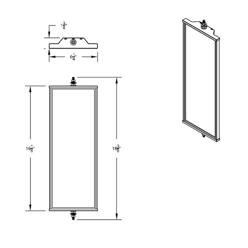 6" X 16" 430 Stainless Steel West Coast Mirror - Non Heated 6" X 16" 430 Stainless Steel West Coast Mirror - Non Heated