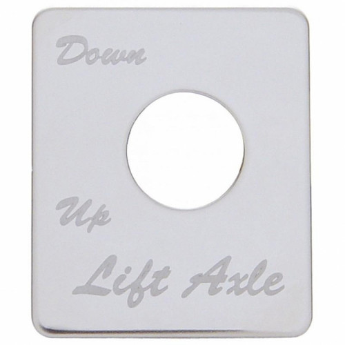 Stainless Steel Switch Name Plate For Peterbilt - Lift Axle (Down/Up) Stainless Steel Switch Name Plate For Peterbilt - Lift Axle (Down/Up)