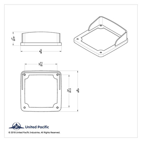 LED Square Double Face Light Bezel With Visor For UP Square Double Face Lights LED Square Double Face Light Bezel With Visor For UP Square Double Face Lights