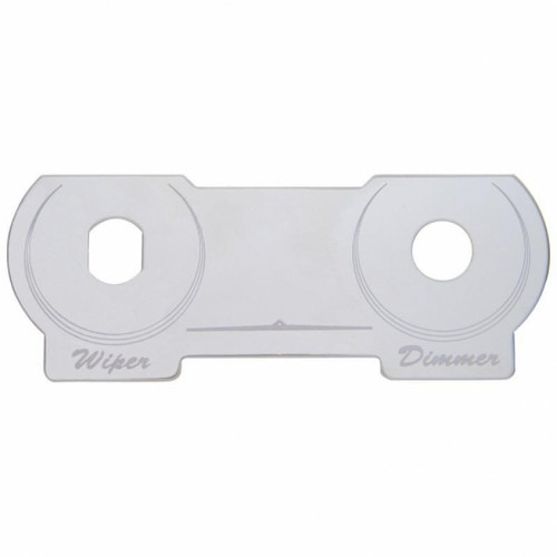 Stainless Steel Switch Name Plate For Peterbilt - Dimmer & Wiper Stainless Steel Switch Name Plate For Peterbilt - Dimmer & Wiper