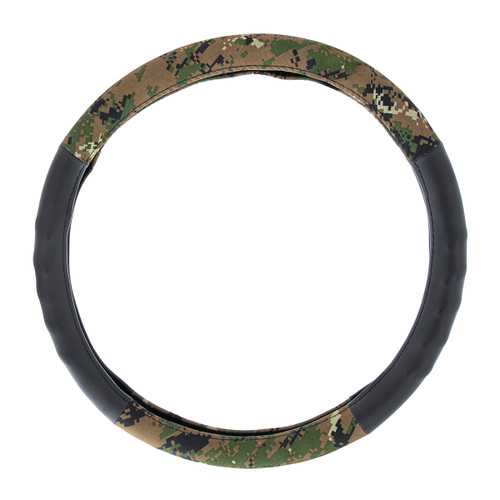18" Cloth & Suede Camouflage Steering Wheel Cover - Digital Woodland Style 18" Cloth & Suede Camouflage Steering Wheel Cover - Digital Woodland Style