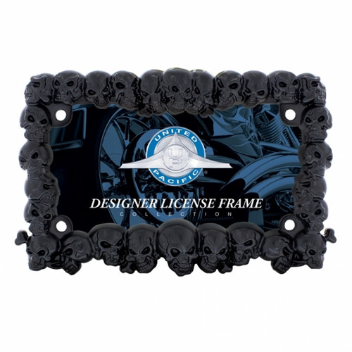 Skull Motorcycle License Plate Frame - Black Skull Motorcycle License Plate Frame - Black