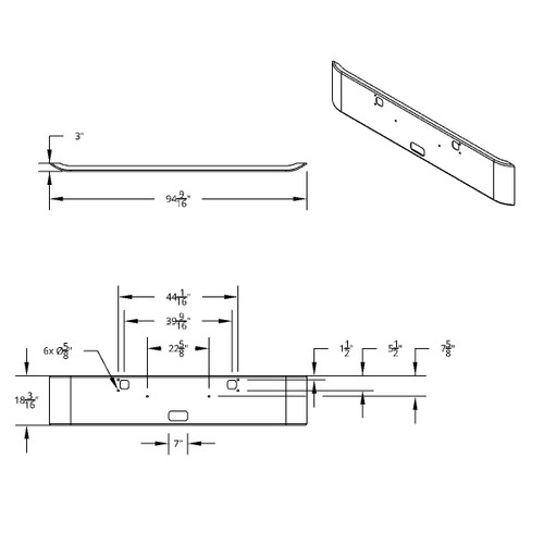 SS Clad Aluminum Bumper For 1982-2024 Kenworth W900 - Curved Ends SS Clad Aluminum Bumper For 1982-2024 Kenworth W900 - Curved Ends