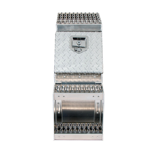 12"L X 25"W X 28"H Aluminum Step Saddle Box 12"L X 25"W X 28"H Aluminum Step Saddle Box