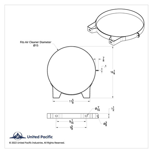 15" Stainless Kenworth Air Cleaner Mounting Bracket (Bulk) 15" Stainless Kenworth Air Cleaner Mounting Bracket (Bulk)