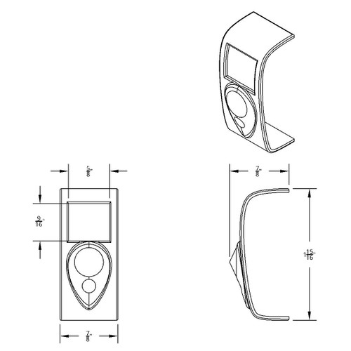 Rocker Switch Cover With Blue Crystal For 2006+ Kenworth (Card Of 3) Rocker Switch Cover With Blue Crystal For 2006+ Kenworth (Card Of 3)