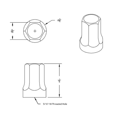 Stainless Steel Air Cleaner Nut Set With 5/16"-18 Thread (Card of 4) Stainless Steel Air Cleaner Nut Set With 5/16"-18 Thread (Card of 4)