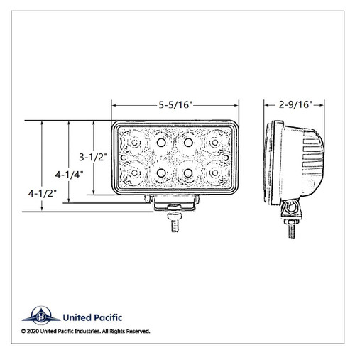 8 High Power LED Rectangular Work Light With Chrome Reflector 8 High Power LED Rectangular Work Light With Chrome Reflector