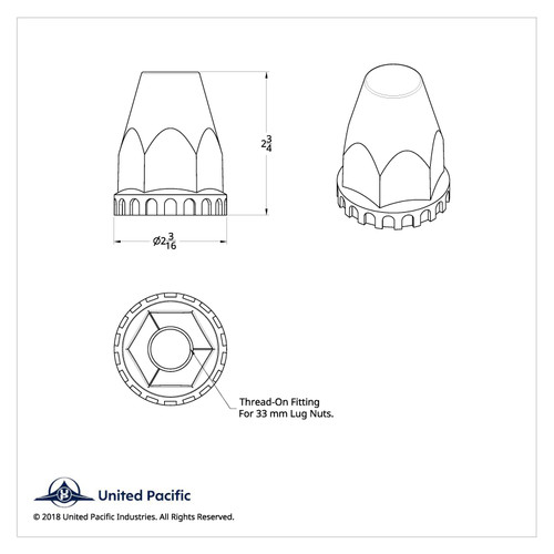 33mm x 2-3/4" Chrome Plastic Original Nut Covers - Thread-On (Box of 60) 33mm x 2-3/4" Chrome Plastic Original Nut Covers - Thread-On (Box of 60)