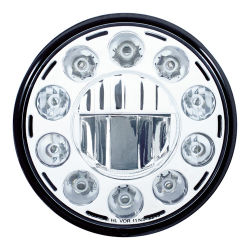 ULTRALIT - 11 High Power LED 7" Crystal Headlight - Chrome ULTRALIT - 11 High Power LED 7" Crystal Headlight - Chrome