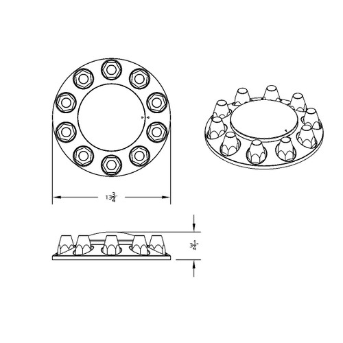 Dome Front Axle Cover With 33mm Standard Thread-On Nut Covers - Matte Black (Color Box) Dome Front Axle Cover With 33mm Standard Thread-On Nut Covers - Matte Black (Color Box)