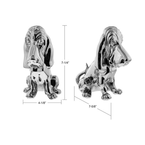 Die-Cast Bassett Hound Hood Ornament - Chrome Die-Cast Bassett Hound Hood Ornament - Chrome