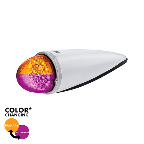 17 LED Watermelon Double Fury Light Torpedo Cab Light - Amber & Purple LED/Clear Lens 17 LED Watermelon Double Fury Light Torpedo Cab Light - Amber & Purple LED/Clear Lens