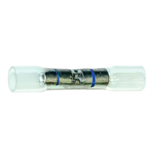 16-14 AWG CS Window Heat Shrink Butt Connector - Clear w/ Blue Stripe (10-Pack) 16-14 AWG CS Window Heat Shrink Butt Connector - Clear w/ Blue Stripe (10-Pack)