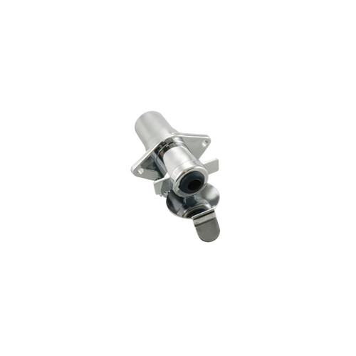 4-Pole Round M/FM Chrome Metal Trailer Plug Connector, 1 Set. 4-Pole Round M/FM Chrome Metal Trailer Plug Connector, 1 Set.