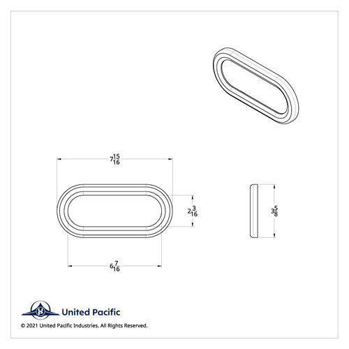 Chrome Twist-On Light Bezel For 6" Oval Light Grommet Chrome Twist-On Light Bezel For 6" Oval Light Grommet