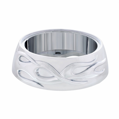 Chrome Flame Horn Button Bezel Chrome Flame Horn Button Bezel