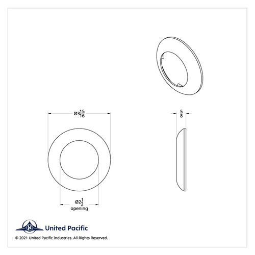 Chrome Twist-On Light Bezel For 2-1/2" Round Light Grommet Chrome Twist-On Light Bezel For 2-1/2" Round Light Grommet