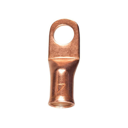2 AWG 3/8" Stud Seamless Tubular Copper Lug (5-Pack) 2 AWG 3/8" Stud Seamless Tubular Copper Lug (5-Pack)