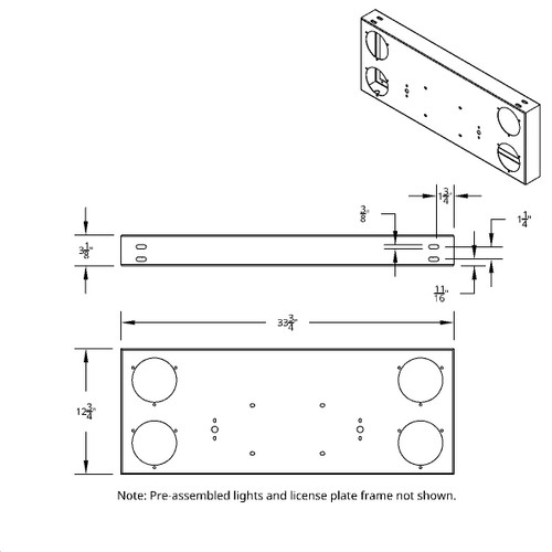 33-3/4" Stainless Rear Center Panel With Four 21 LED 4" GloLight & Bezels - Red LED/Clear Lens 33-3/4" Stainless Rear Center Panel With Four 21 LED 4" GloLight & Bezels - Red LED/Clear Lens
