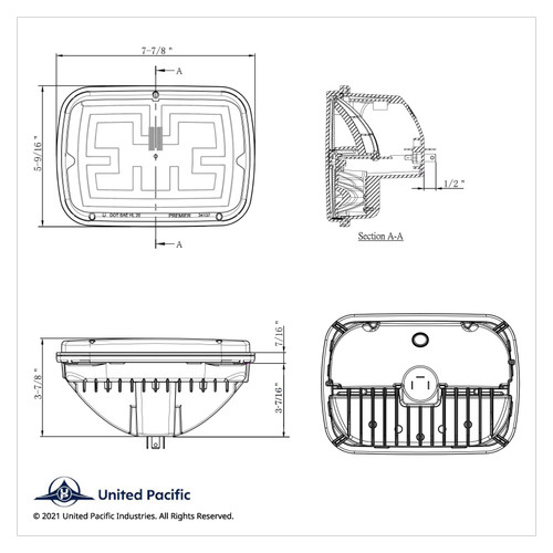 ULTRALIT - Heated 5" X 7" LED Headlight With Polycarbonate Lens & Housing ULTRALIT - Heated 5" X 7" LED Headlight With Polycarbonate Lens & Housing