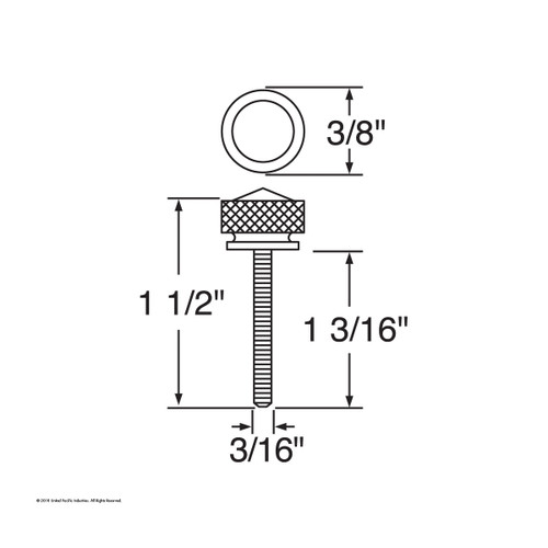 Chrome Long Dash Screw With Blue Crystal For Freightliner (2-Pack)