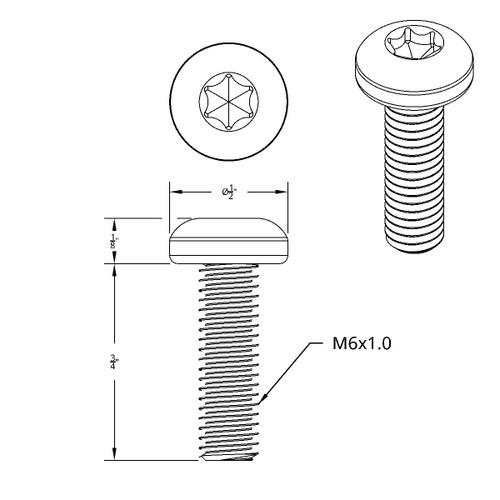 3/4" Short M6-1.0 Dash Screw For Kenworth-OEM Style (12-Pack) 3/4" Short M6-1.0 Dash Screw For Kenworth-OEM Style (12-Pack)