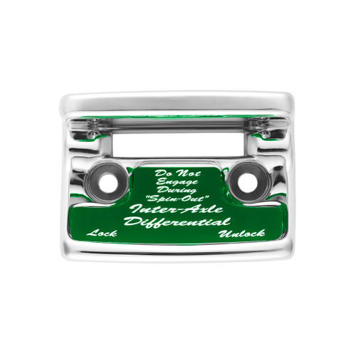 Chrome Plastic Axle/Differential Switch Guard With Glossy Sticker For 1990-2010 Freightliner Classic-Green Chrome Plastic Axle/Differential Switch Guard With Glossy Sticker For 1990-2010 Freightliner Classic-Green