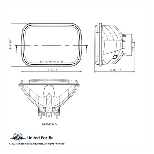 5" X 7" Crystal Rectangular Headlight - Plastic Lens 5" X 7" Crystal Rectangular Headlight - Plastic Lens
