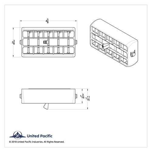Chrome Plastic A/C Vent For 2001-05 Peterbilt - Center Chrome Plastic A/C Vent For 2001-05 Peterbilt - Center