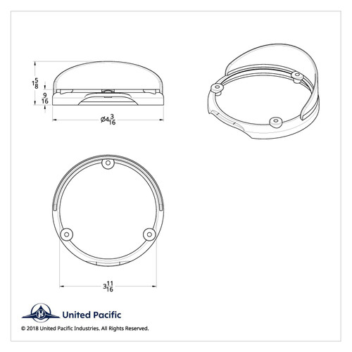 Round Double Face Light Bezel With Visor - Fits 38113 Series Round Double Face Light Bezel With Visor - Fits 38113 Series