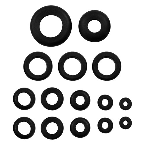 1/4",5/16",3/8",7/16",1/2",5/8",21/32",7/8" Mounting Holes Black Vinyl Grommets (15-Pack) 1/4",5/16",3/8",7/16",1/2",5/8",21/32",7/8" Mounting Holes Black Vinyl Grommets (15-Pack)