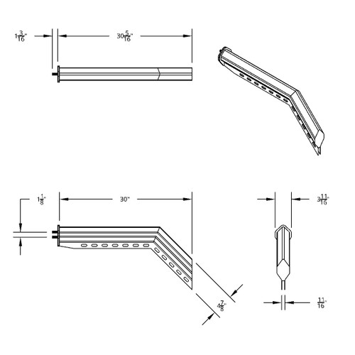 30" Black 45-Degree Angled Heavy Duty Mud Flap Hangers - 1-1/8" Bolt Pattern (Pair) 30" Black 45-Degree Angled Heavy Duty Mud Flap Hangers - 1-1/8" Bolt Pattern (Pair)